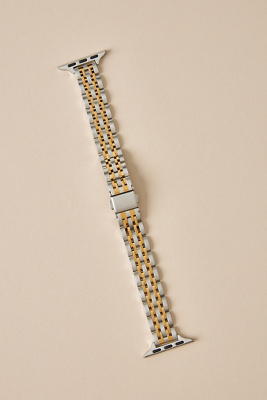 Posh Tech Rainey Skinny Stainless Steel Apple Watch Band In Gold