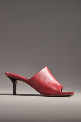 By Anthropologie Square-toe Heeled Mules In Red