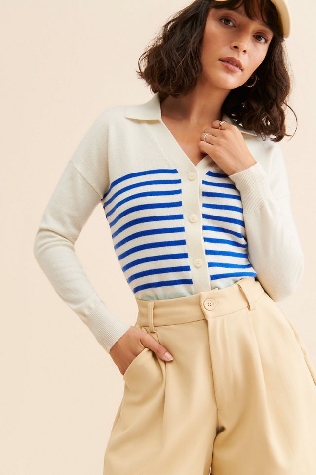 Cocoa Cashmere Ava Striped Cardigan #2