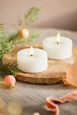 Flameless Wax Tea Lights, Set of 2