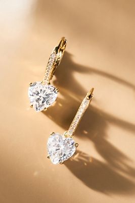 Modern Love Heart Leverback Drop Earrings