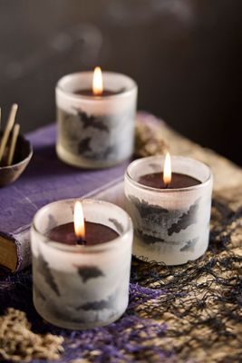 Frosted Bat Candles, Set of 6