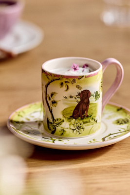 Anthropologie Portobello Stoneware Espresso Cup & Saucer In Multi