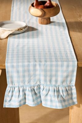 Galley & Fen Ruffled Gingham Table Runner