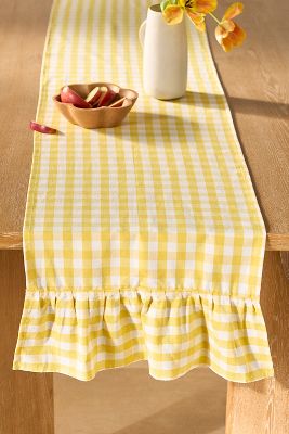 Galley & Fen Ruffled Gingham Table Runner