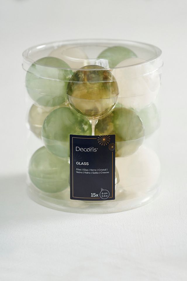 Tonal Glass Bauble Ornaments, Set of 15 #1