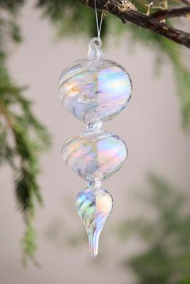 Iridescent Icicle Glass Ornament