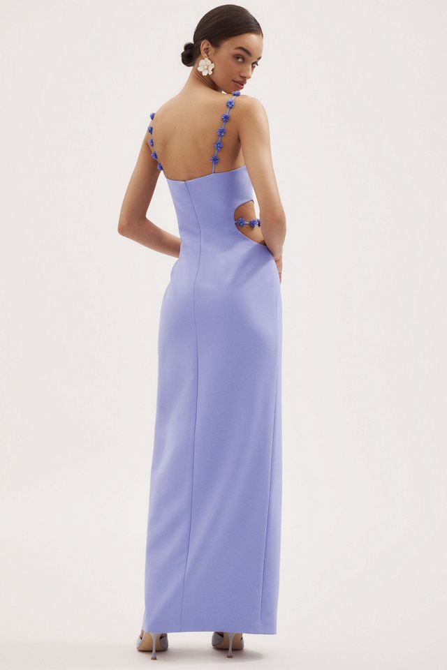 Liv Foster Emma Cut-Out Floral Appliqué Column Maxi Dress #1