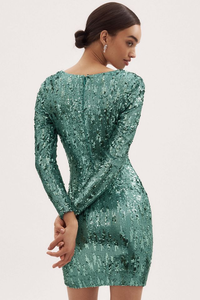 Dress the Population Dayton Long-Sleeve Sequin Mini Dress #1