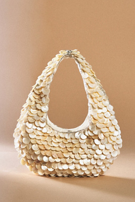 Badgley Mischka Jewel By  Shell Shoulder Bag In White