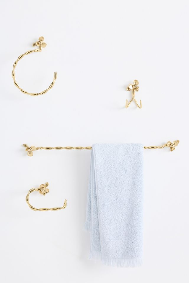 Elwood Mixed Metal Floral Towel Bar