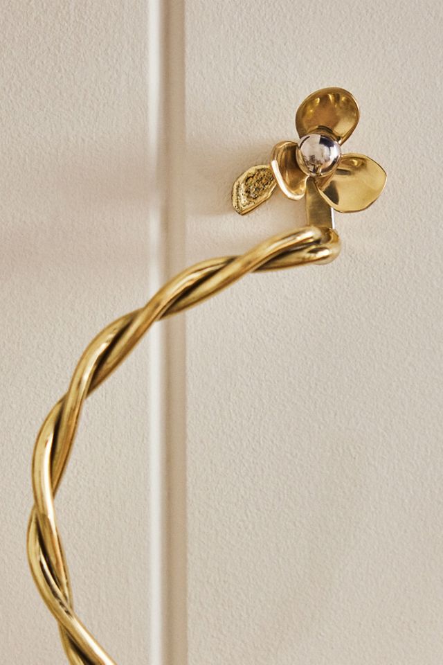 Elwood Mixed Metal Floral Towel Ring #1