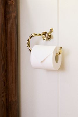 Elwood Mixed Metal Floral Toilet Paper Holder