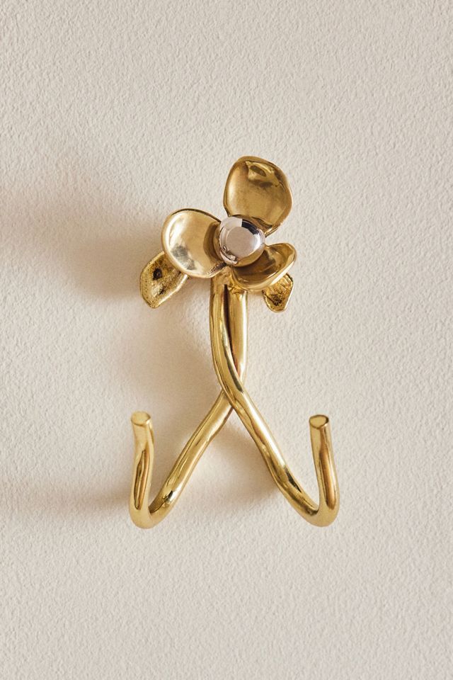 Elwood Mixed Metal Floral Wall Hook
