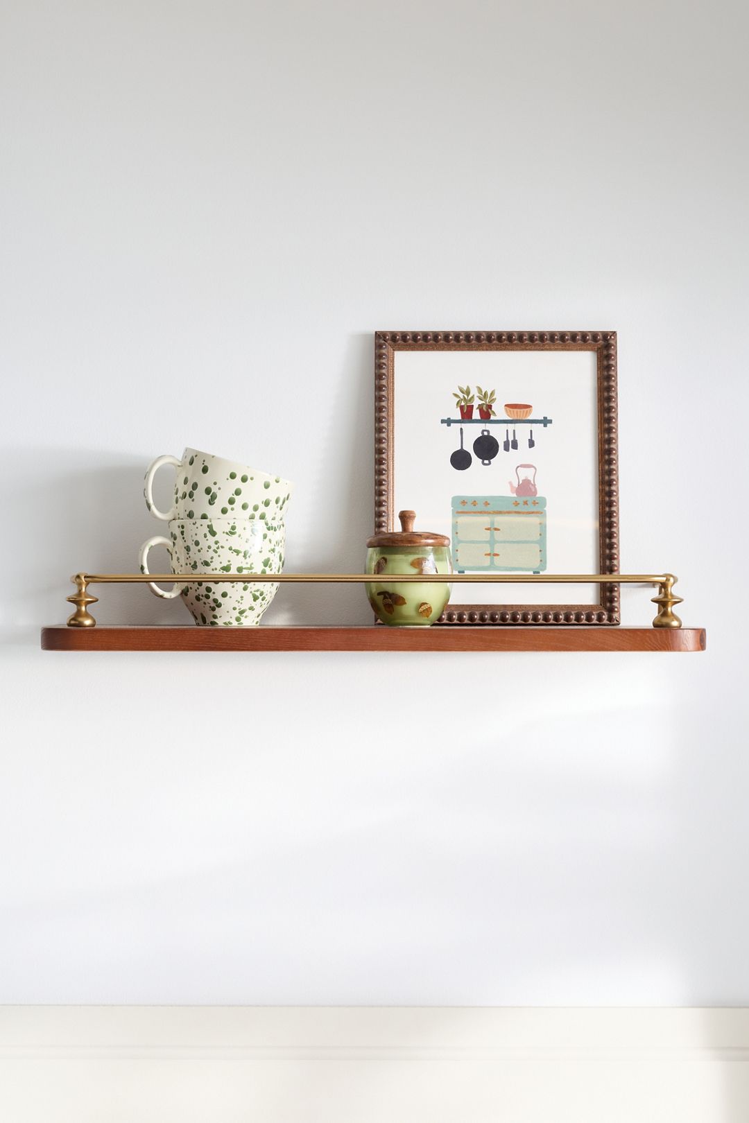 Amara Floating Wood Single Shelf 24" - Dark Brown, One Size