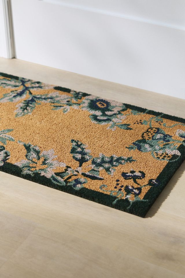 Floral Border Coir Printed Doormat #1