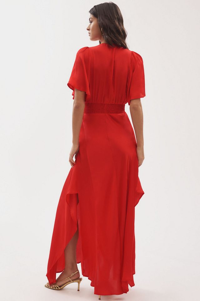 Nightcap Serenade Short-Sleeve Deep-V Maxi Dress #1
