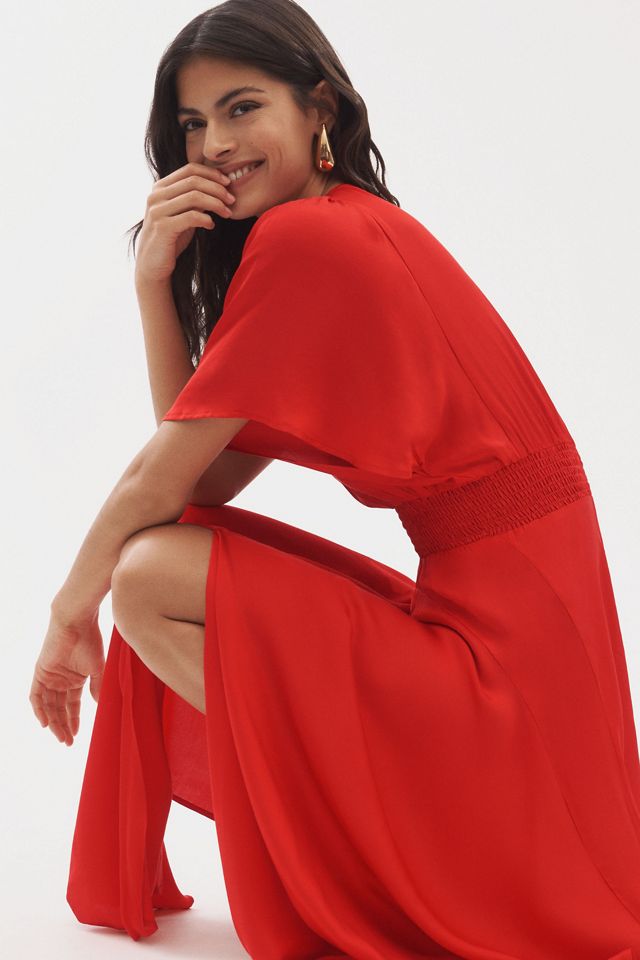 Nightcap Serenade Short-Sleeve Deep-V Maxi Dress #3