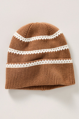 Varley Contrast Stitch Beanie In Brown