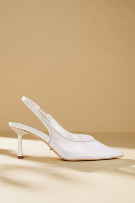 Tony Bianco Breeze Mesh Slingback Heels In White