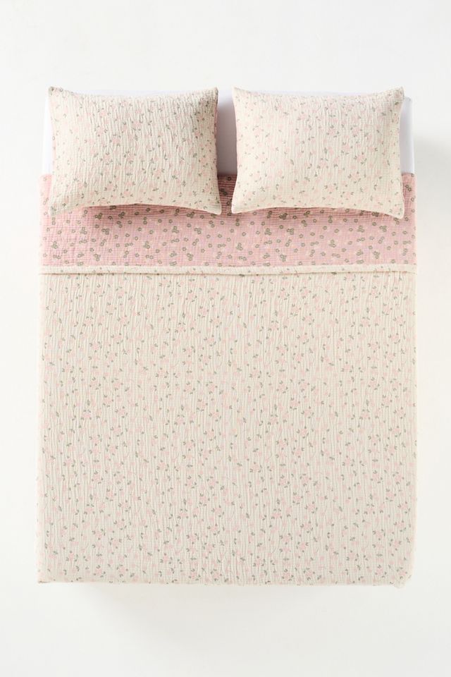 Floral Field Cotton Floral Jacquard Coverlet