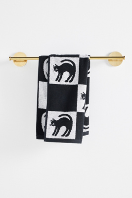 Anthropologie Halloween Icon Cotton Bath Towels In Black