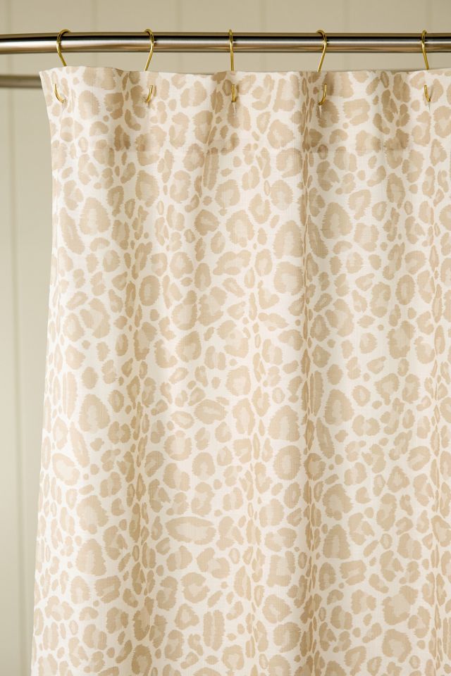 Cortina de Ducha Estampada de Algodón Leopardo Lola #1