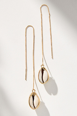 Boucles d'oreilles traversantes avec coquillage plaqué or par en - By Anthropologie - Modalova