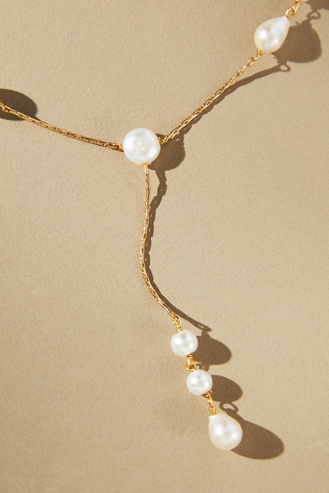 Spaced Pearl Y-Neck Necklace #2