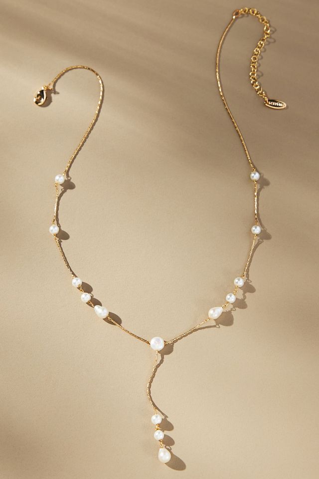 Spaced Pearl Y-Neck Necklace #1