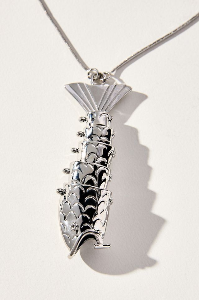 Large Fish Charm Pendant Necklace #1