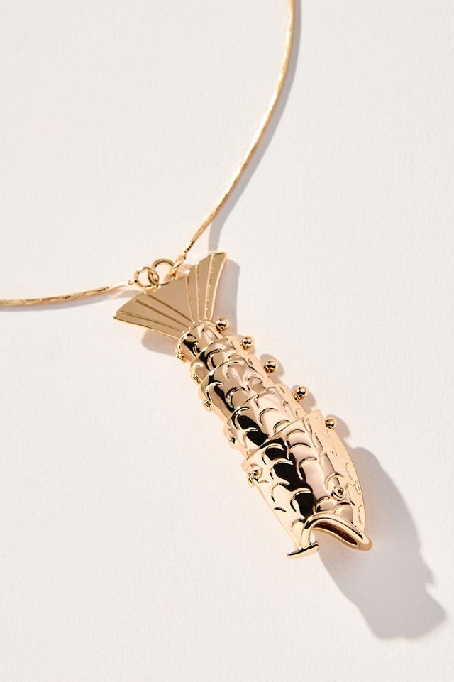 Large Fish Charm Pendant Necklace #2