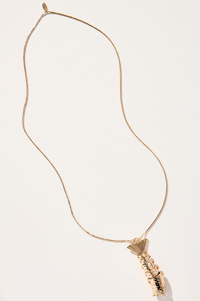 Large Fish Charm Pendant Necklace #1