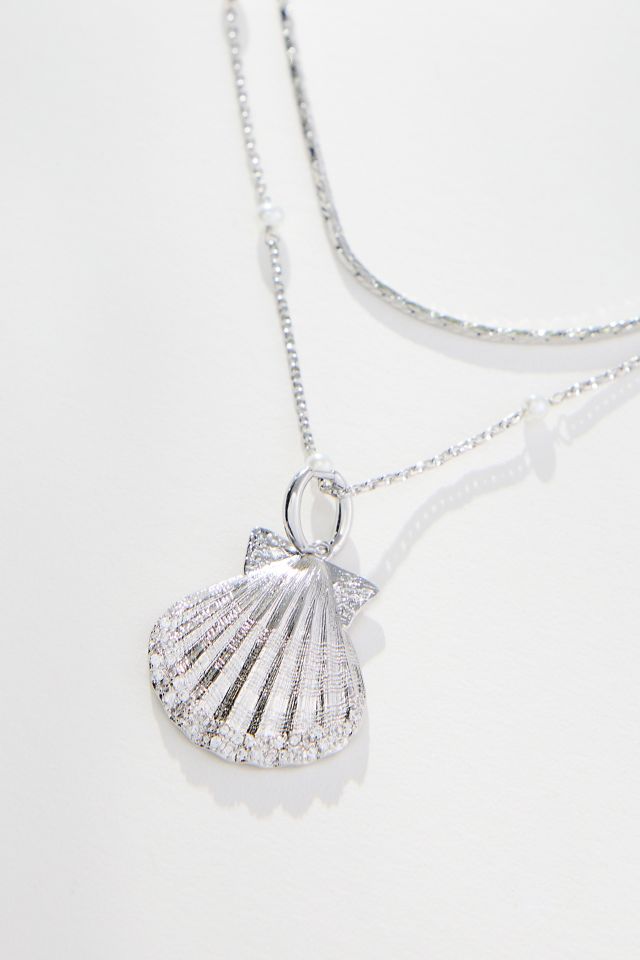 Layered Shell Pendant Necklace #1