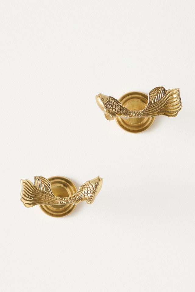 Koi Fish Solid Brass Tieback #1