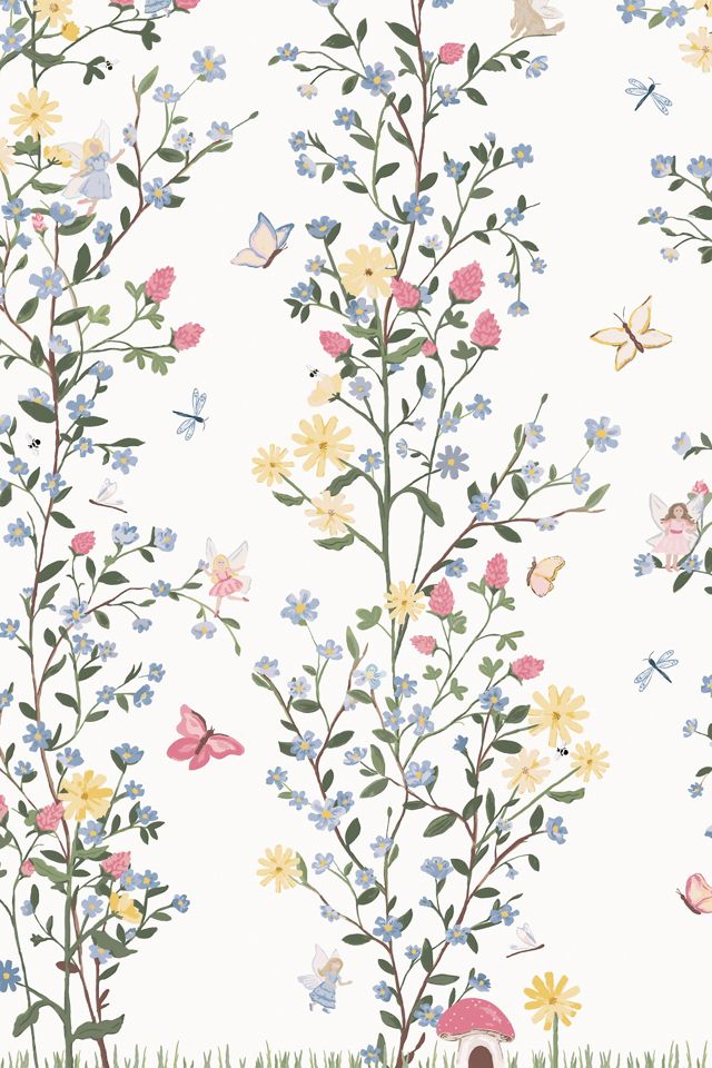 Fairytale Floral Butterfly Wallpaper #1