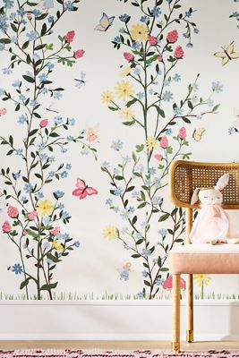 Fairytale Floral Butterfly Wallpaper