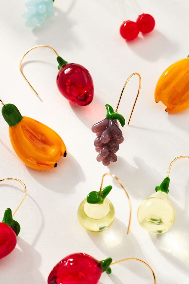 Fruit Icon Glass Drop Earrings #2