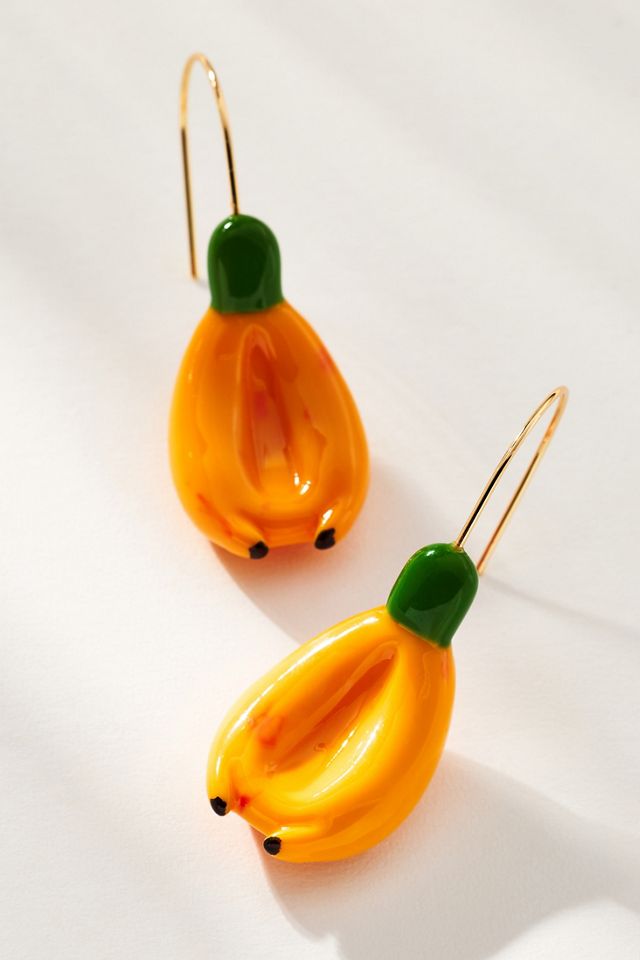 Fruit Icon Glass Drop Earrings #1