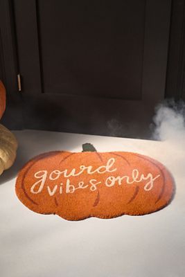 Pumpkin-Shaped Coir Printed Doormat