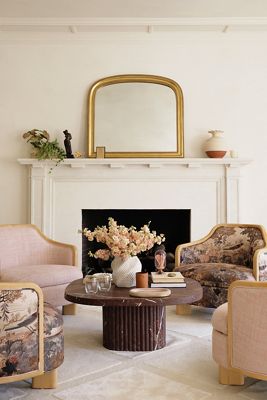 The Gleaming Louie Beaded Arched Mantel Mirror