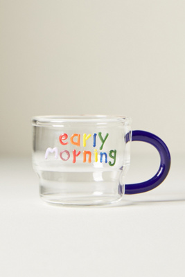 Anthropologie Love Notes Glass Espresso Cup In Multi