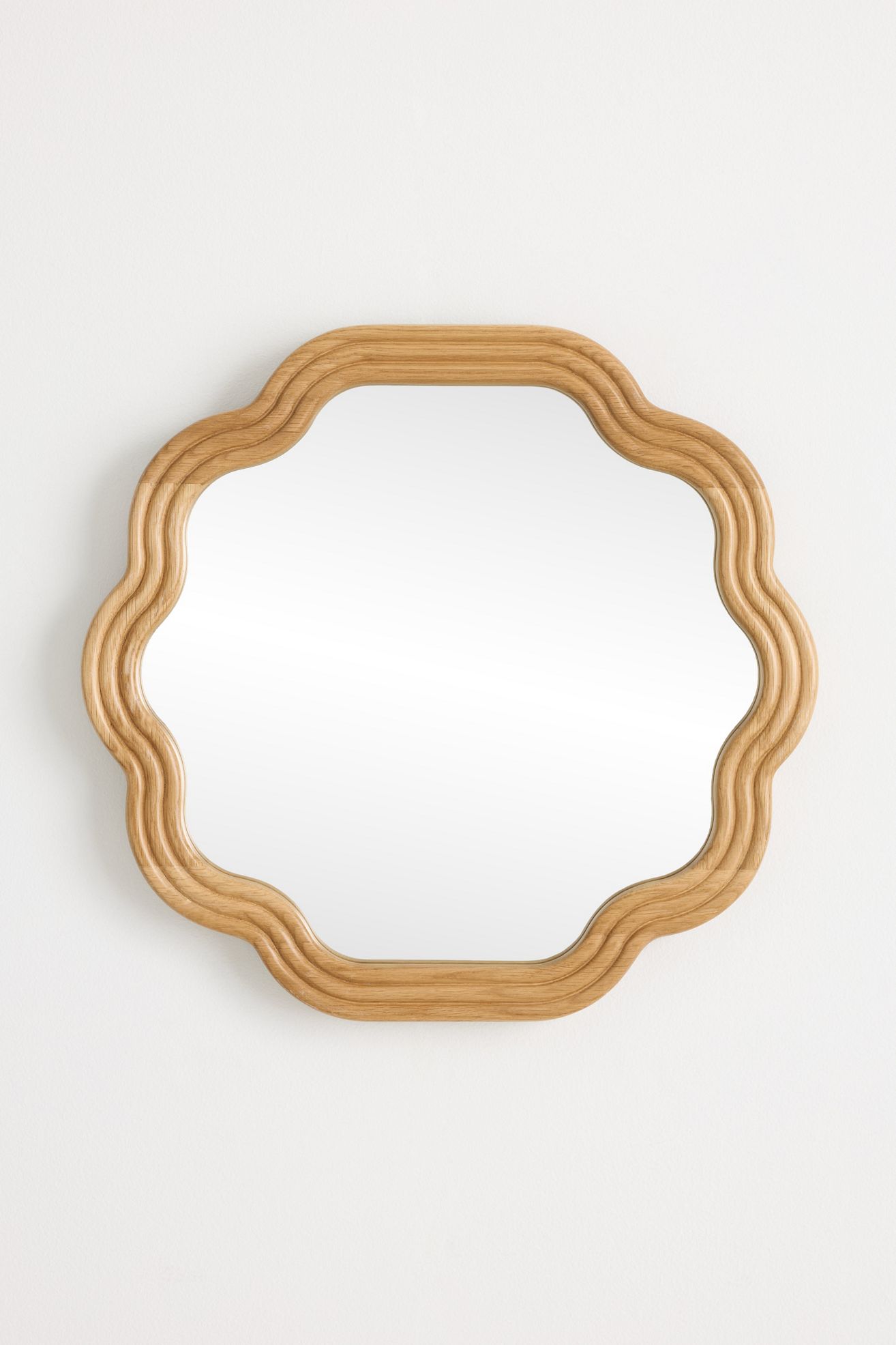 The Clara Petite Scallop Wood Gallery Wall Mirror - Beige, Standard, One Size