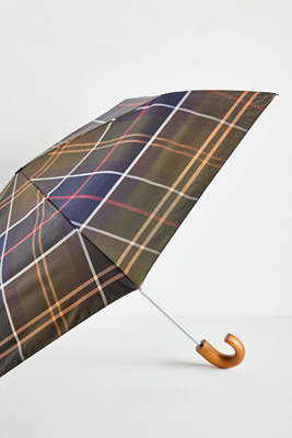 Barbour Classic Tartan Mini Umbrella In Green