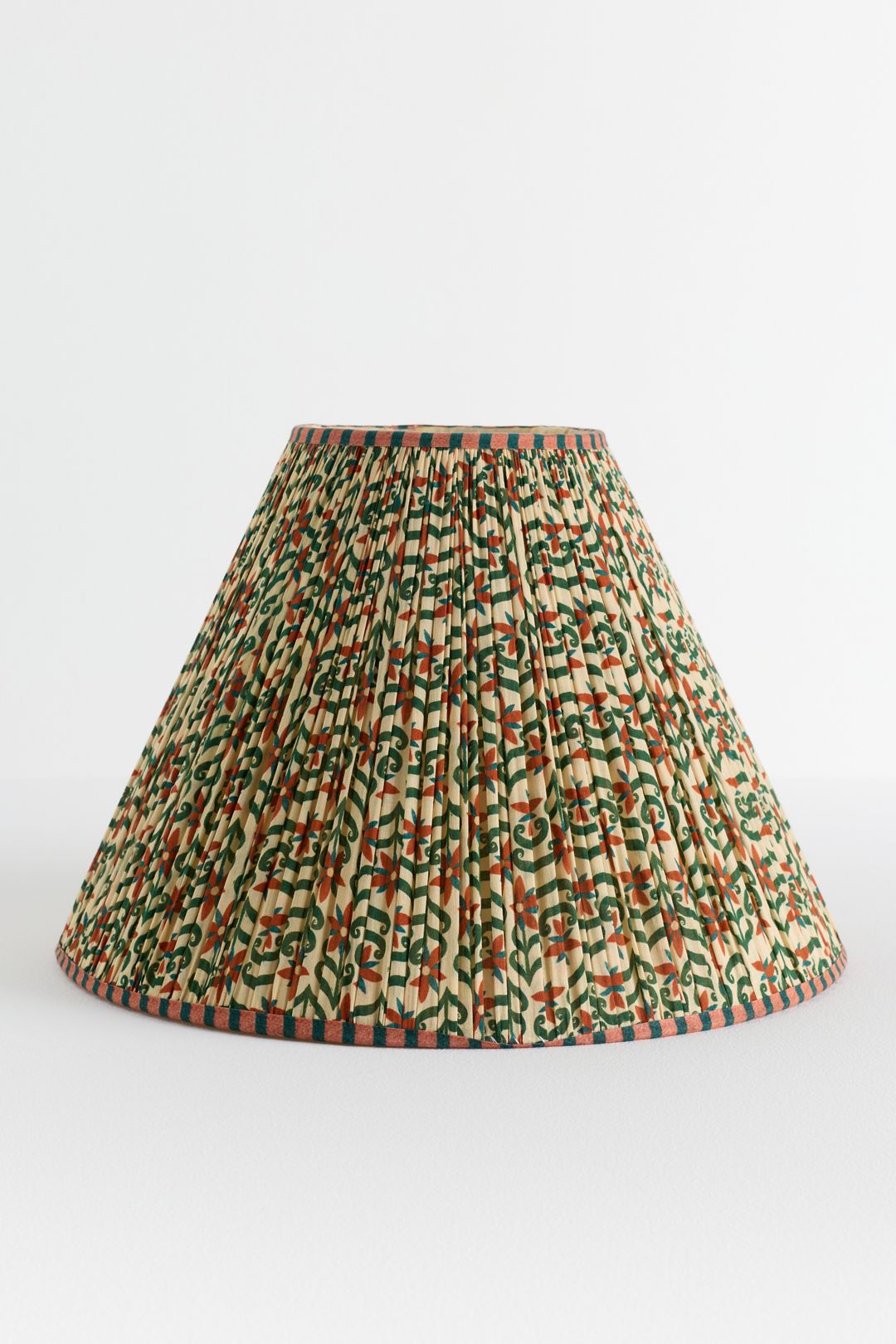 Printed Goods Ruched Empire Lamp Shade - Cream Floral, S