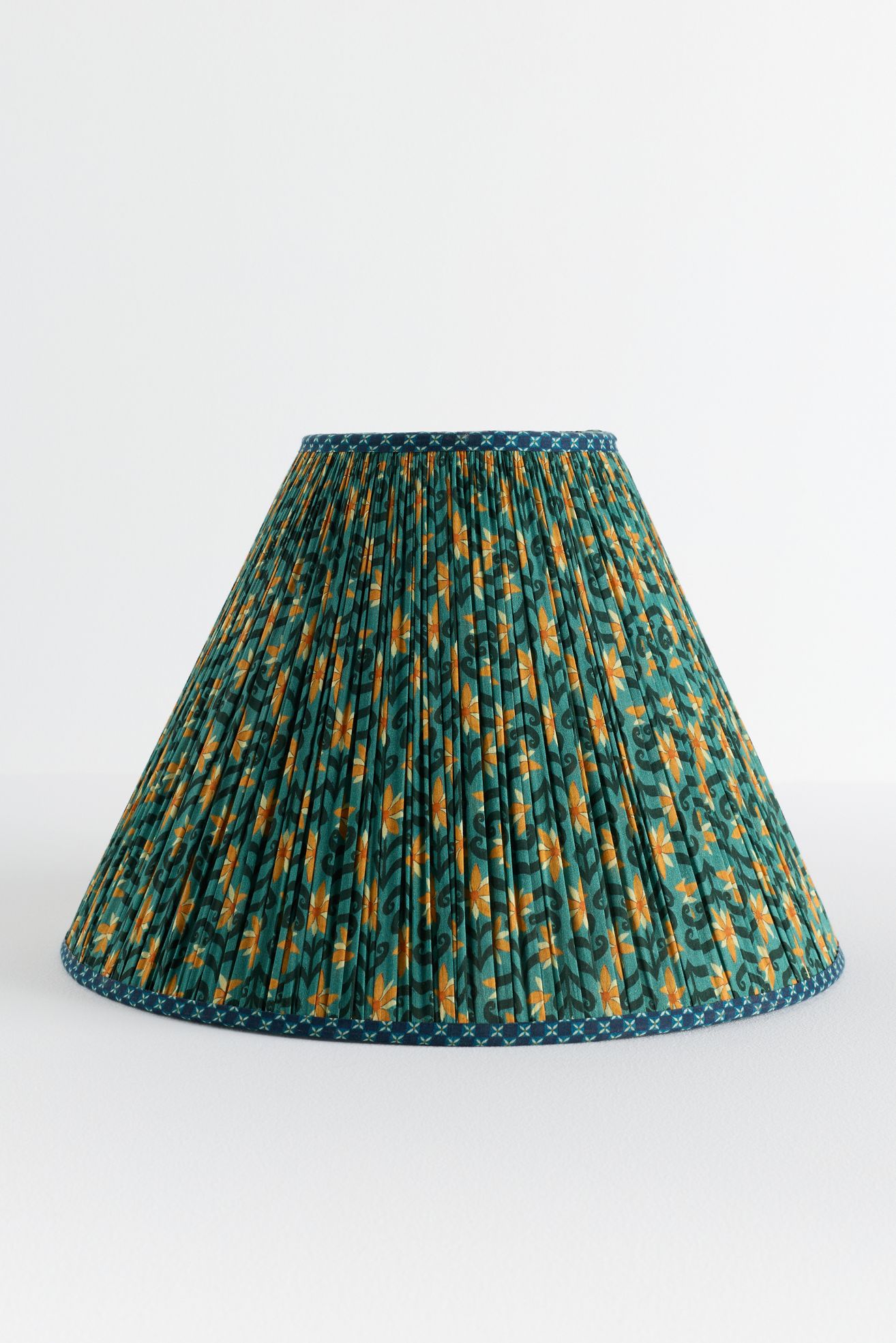 Printed Goods Ruched Empire Lamp Shade - Turquoise Floral