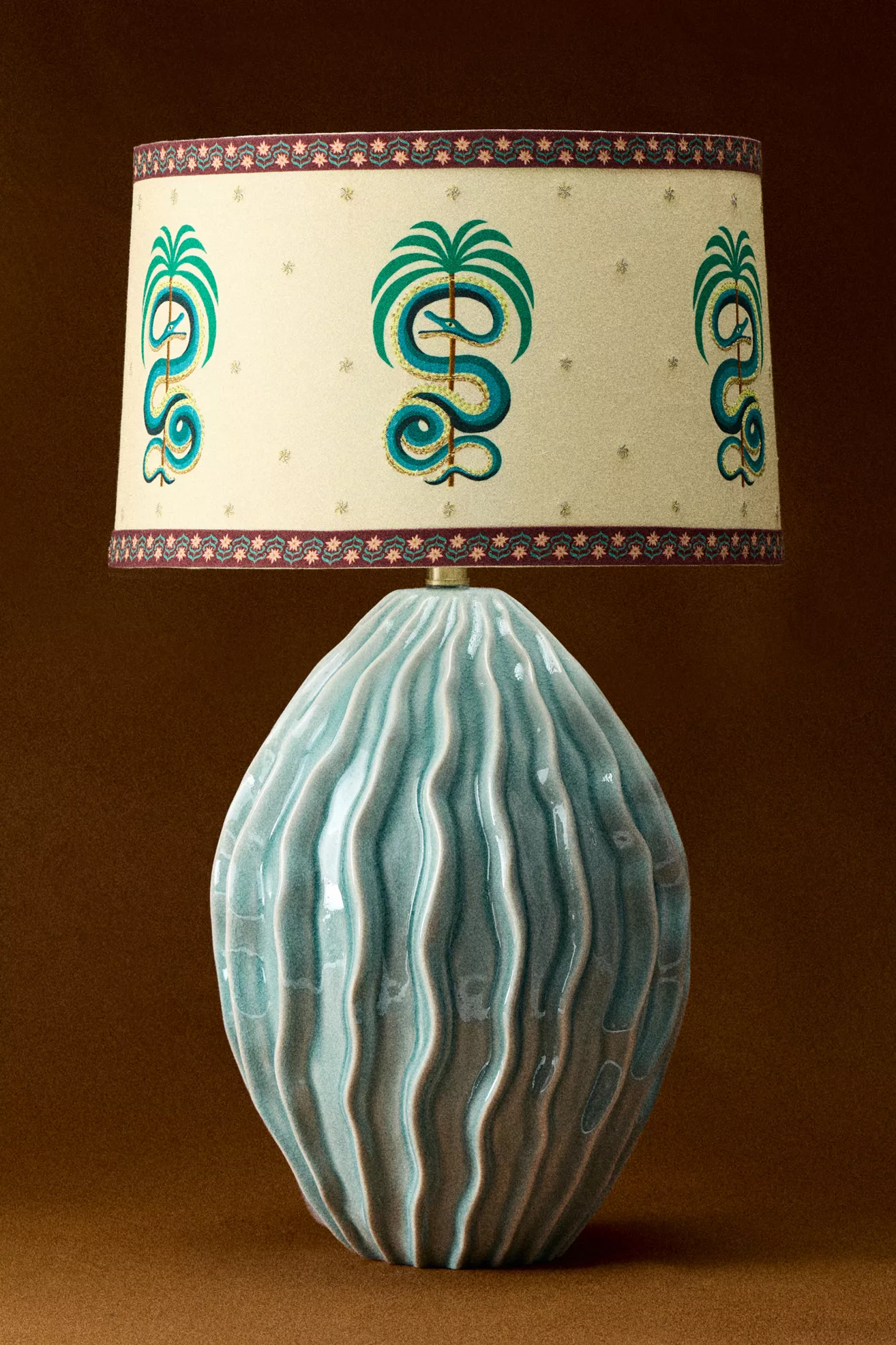 Printed Goods Snake 16"  Drum Lampshade - thumbnail 6