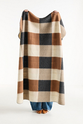 Anthropologie Saddle Wool Blend Throw Blanket