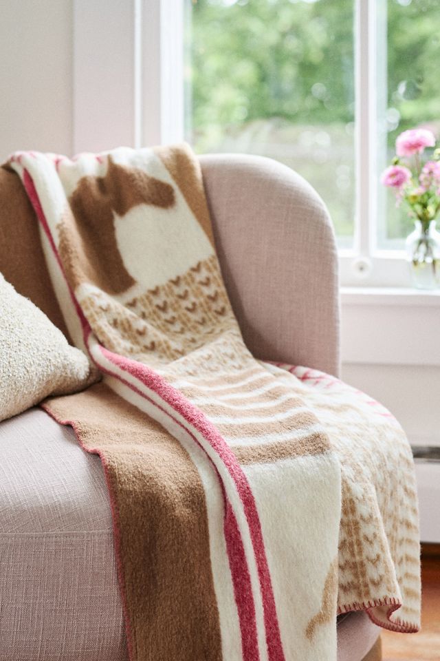 Saddle Wool Blend Throw Blanket #3