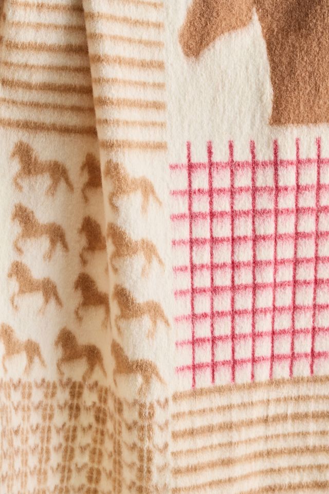 Saddle Wool Blend Throw Blanket #1